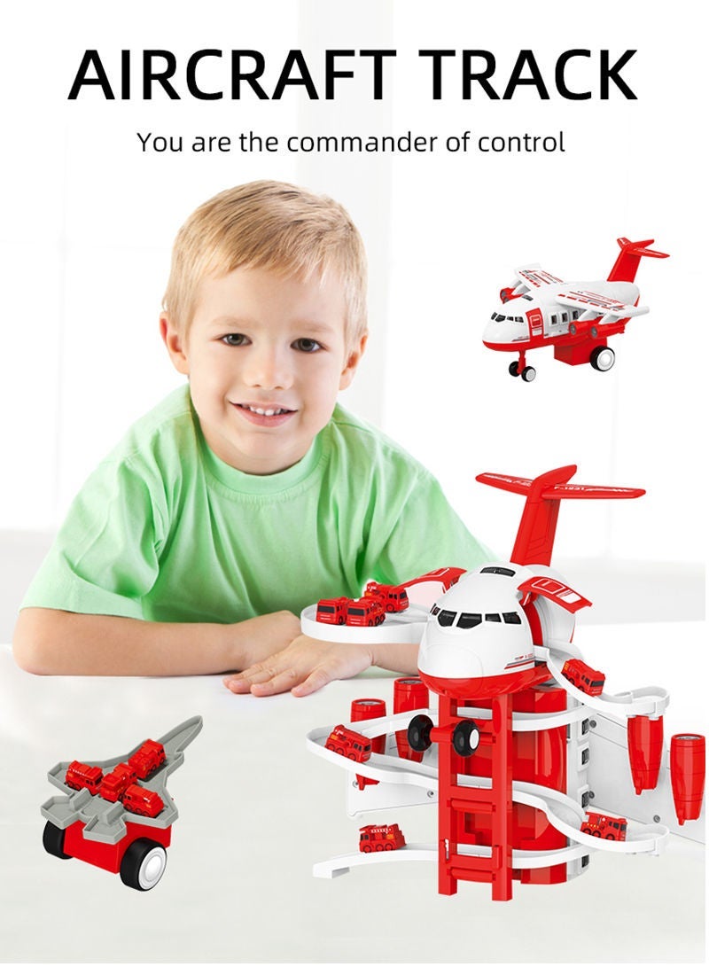 Sharpdo Children's Plane Toys Multifunctional Storage Scene Fire Truck Inertia Car Modelcan be both a plane and a fire truck station. - Image 4